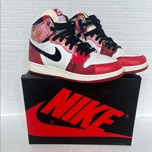 Air Jordan 1 Retro High OG Nike Marvel Spider Man Youth Sneaker Size 6.5 Y